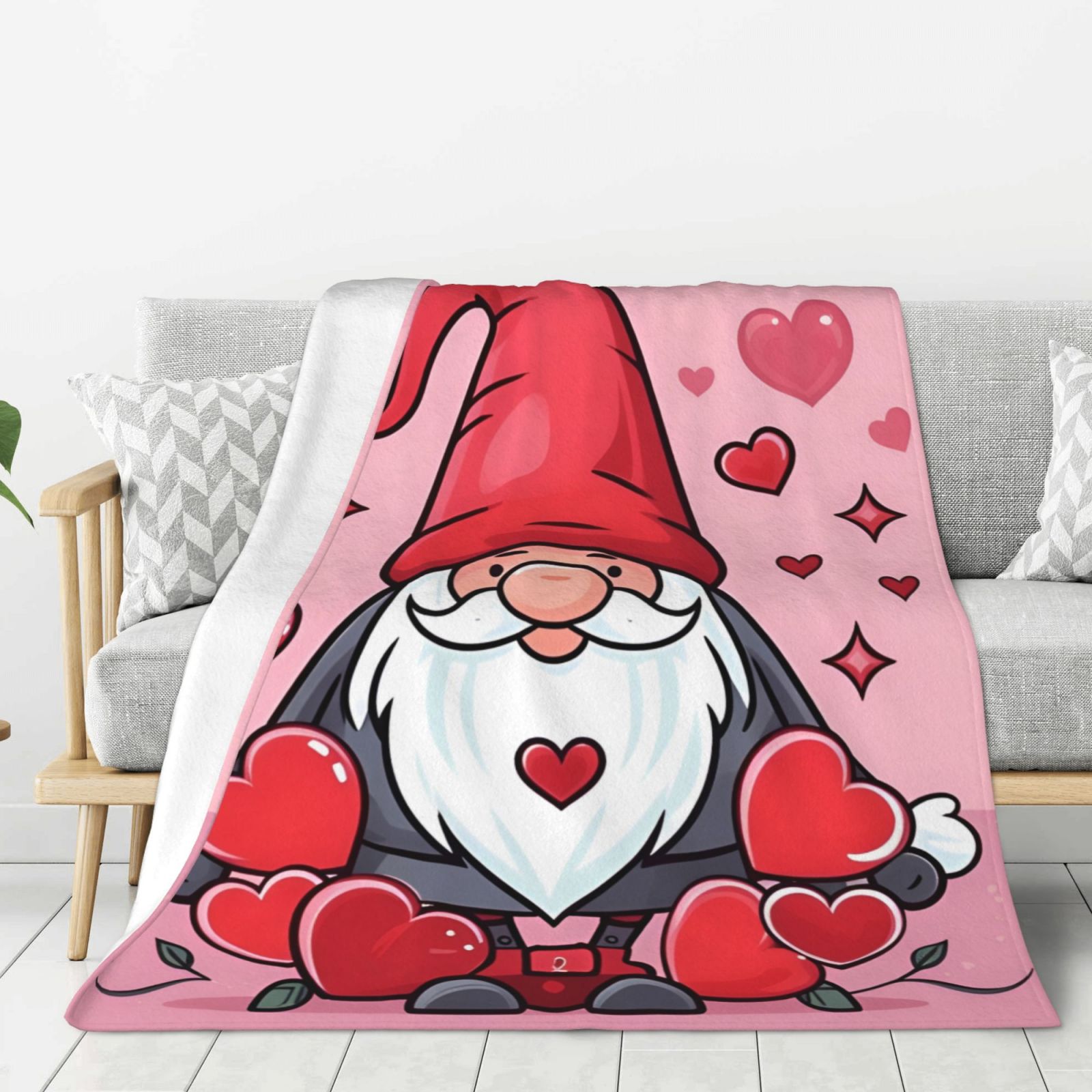 Valentine's Day Velvet Blanket Sofa Blanket Soft Lightweight Warm Cozy Sofa Bed Plush Blanket Valentine's Day Gifts Customized Gifts Personalized