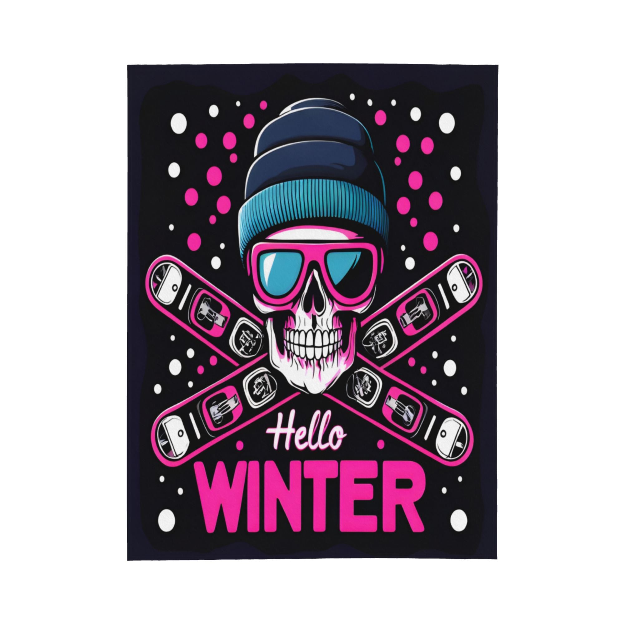 Skiing Skull Throw Blanket Soft Lightweight Warm Cozy Plush Blanket for Couch Bed Sofa