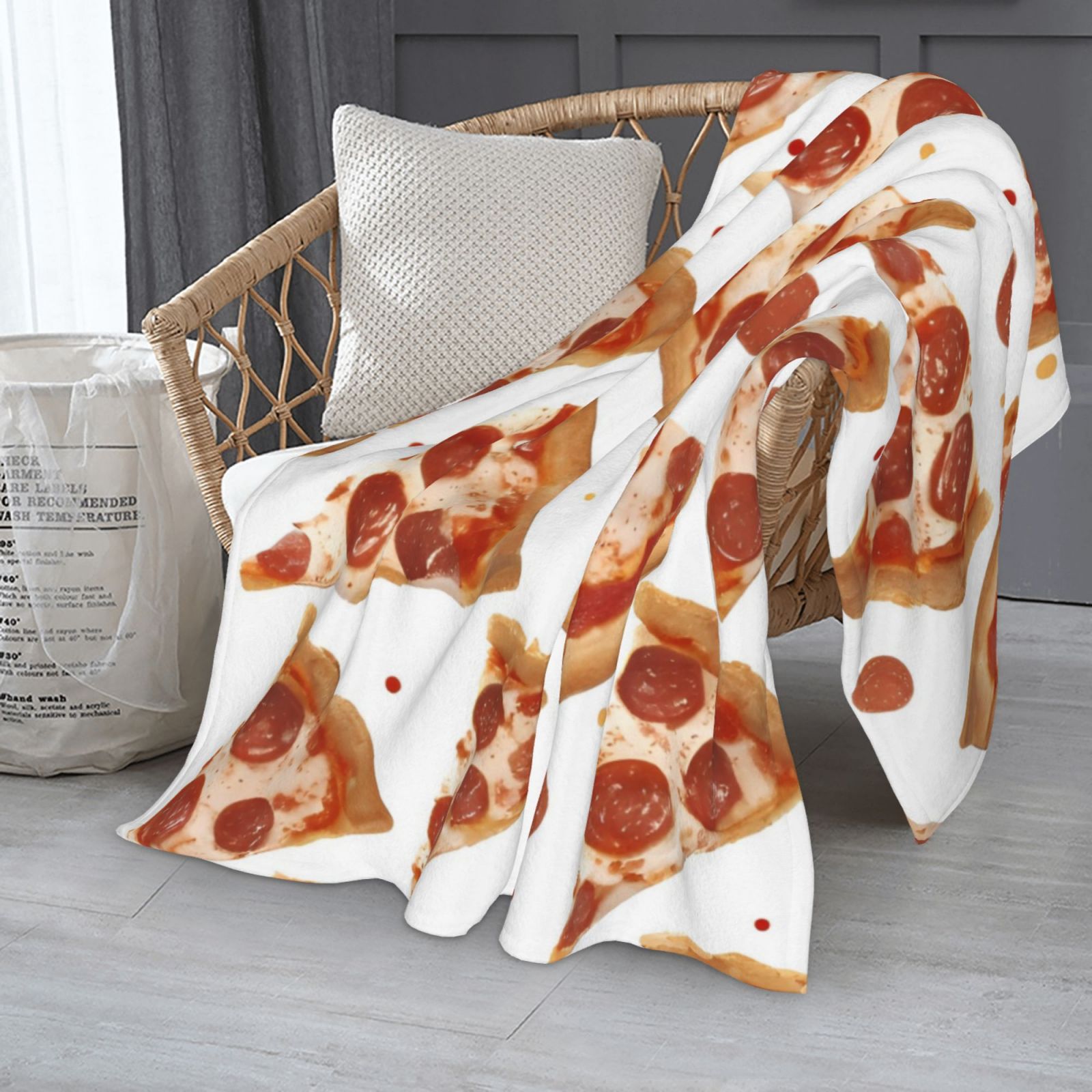 Pizaa Velvet Blanket Sofa Blanket Soft Lightweight Warm Cozy Sofa Bed Plush Blanket Valentine's Day Gifts Customized Gifts Personalized