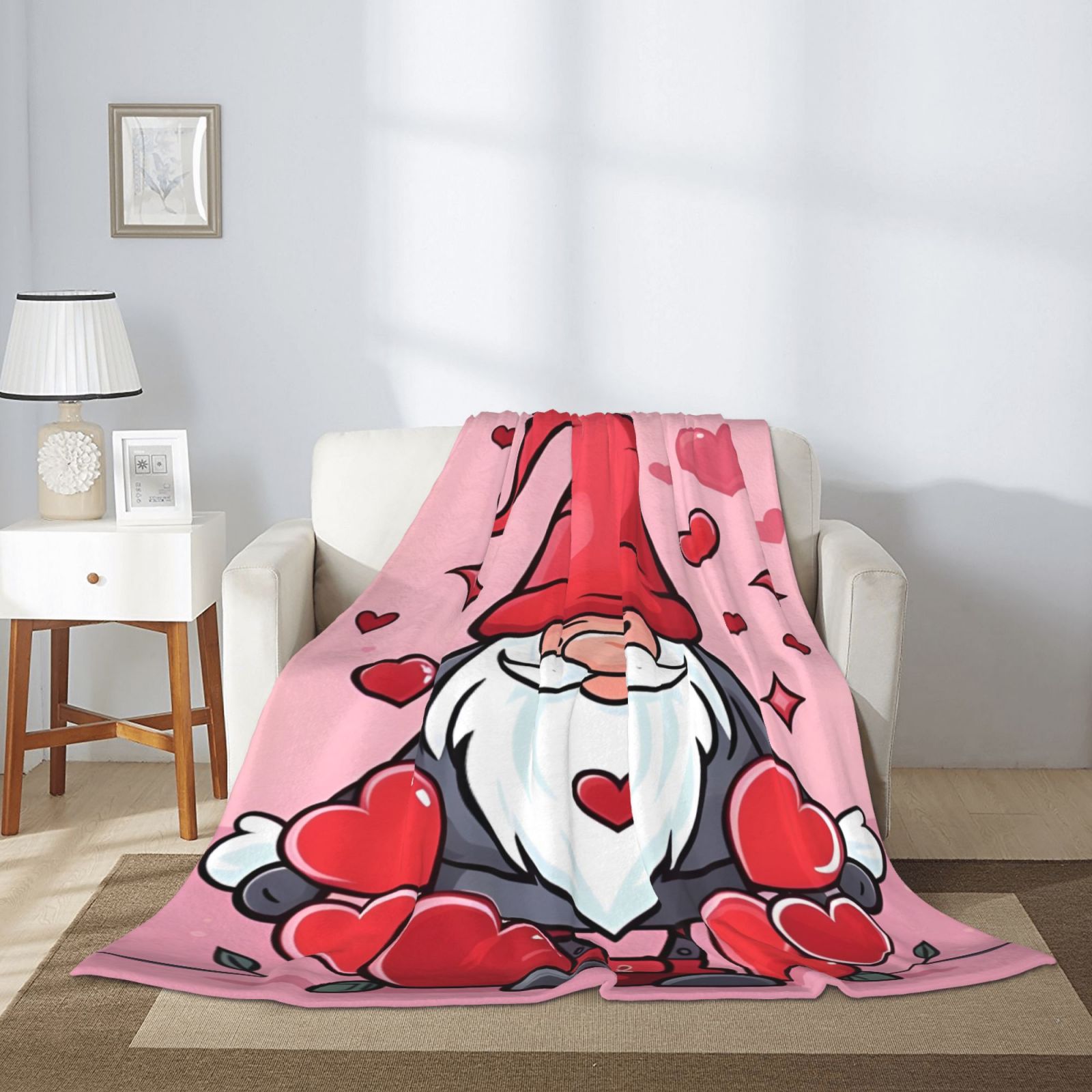 Valentine's Day Velvet Blanket Sofa Blanket Soft Lightweight Warm Cozy Sofa Bed Plush Blanket Valentine's Day Gifts Customized Gifts Personalized