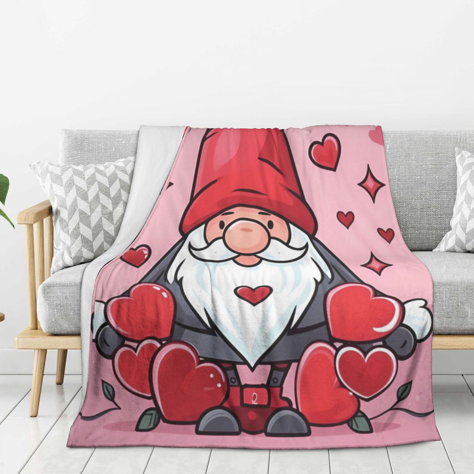 Valentine's Day Velvet Blanket Sofa Blanket Soft Lightweight Warm Cozy Sofa Bed Plush Blanket Valentine's Day Gifts Customized Gifts Personalized